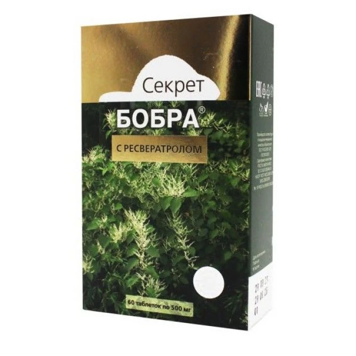 Секрет бобра с Ресвератролом 60 таб. Секрет бобра с Ресвератролом 60 таб.