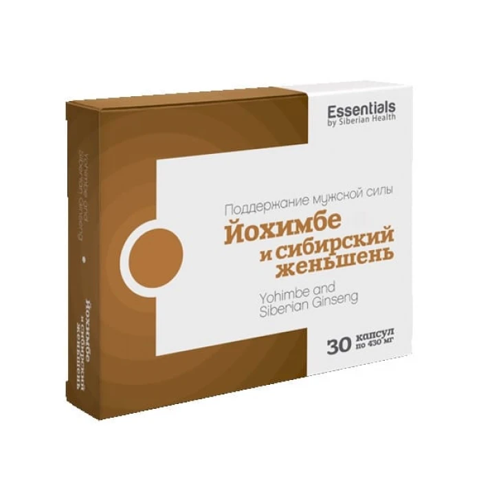 Essentials: Йохимбе и женьшень, мужская сила, 30 капсул Essentials: Йохимбе и женьшень, мужская сила, 30 капсул