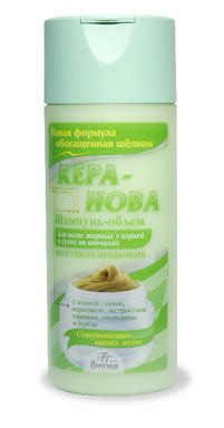 Кера нова Шампунь объем восстановление для волос жирных у корней и сухих на кончиках 400мл