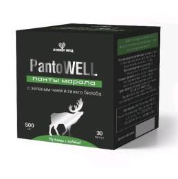 PantoWell Панты марала с экстрактом зеленого чая 30 капсул