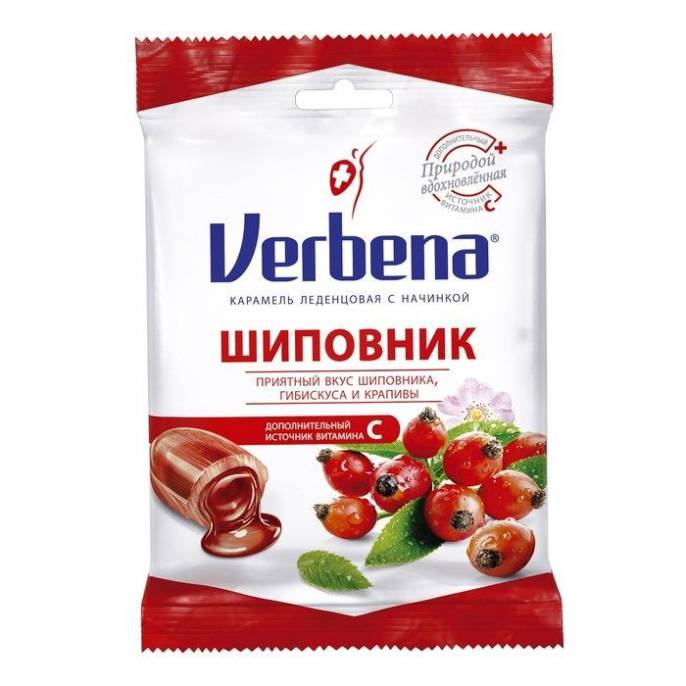 Карамель Вербена шиповник 60 г
