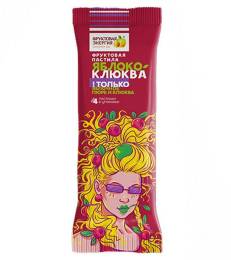 Пастила фруктовая яблоко с клюквой 30г