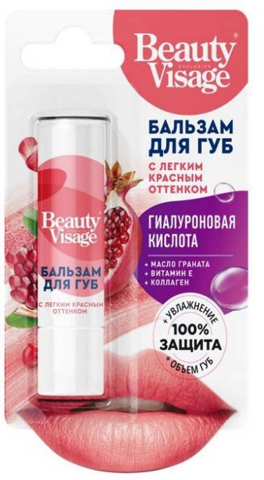 Beauty Visage Бальзам для губ с оттенком с легким Красным оттенком 36г