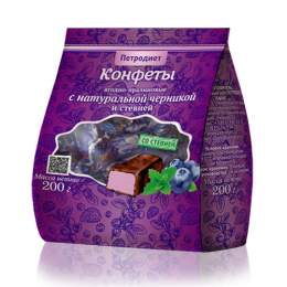 Конфеты пралиновые с натуральной черникой и стевией 200 г