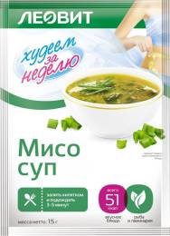 Худеем за неделю Мисо суп Леовит 15г