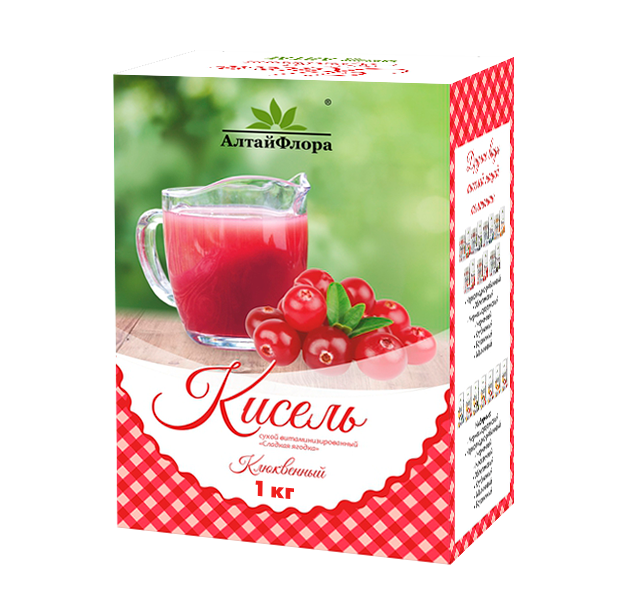 Кисель Сладкая ягодка Клюквенный коробка 1кг