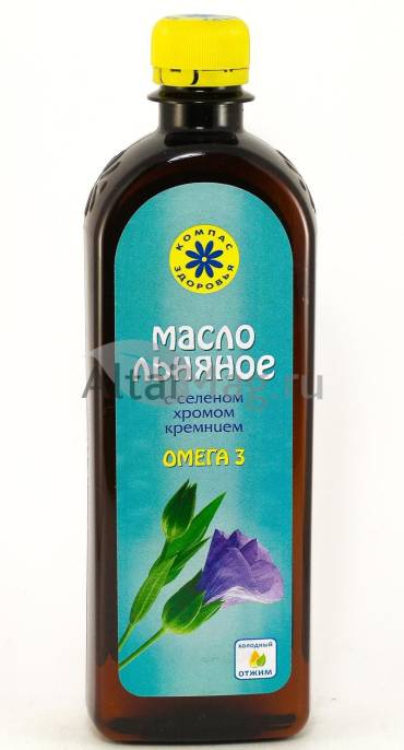 Масло льняное Компас Здоровья с селеном хромом кремнием 500 мл