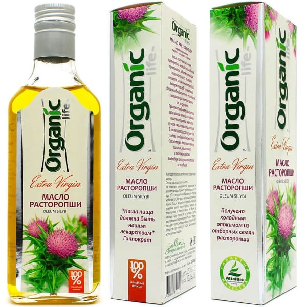 Масло расторопши «Organic life» для здоровья печени, 250 мл