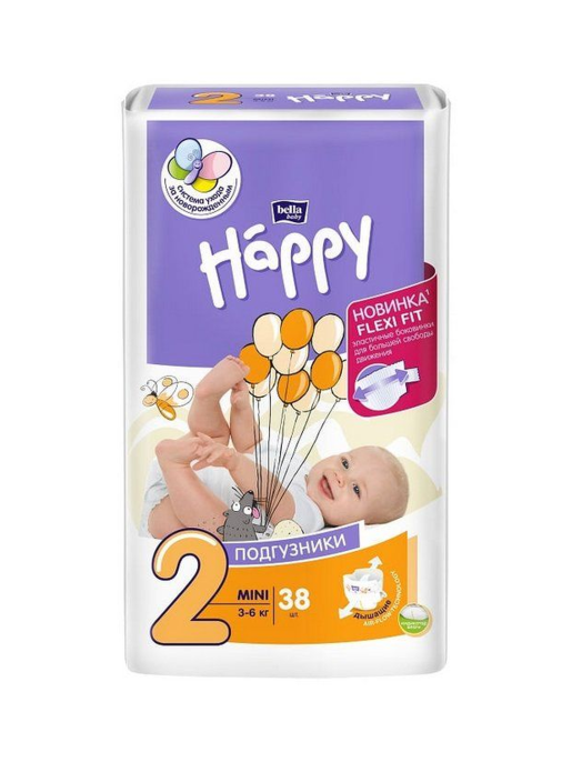 Подгузники Bella Happy Мини от 3 до 6кг 38шт