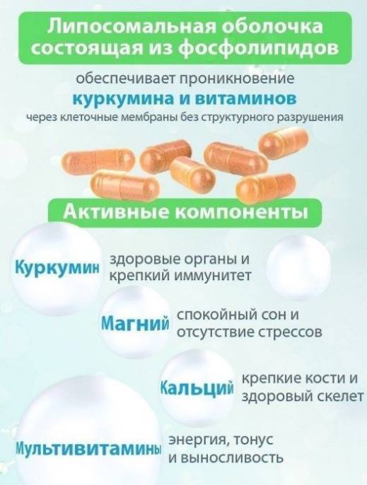 Липосомал Куркумин Мультивитамин эксперт 12 витаминов веган Nutricare Liposomal 60 капсул