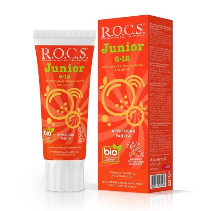 ROCS Рокс Junior Зубная паста Фруктовая радуга 74г