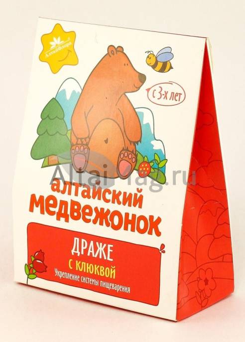 Алтайский медвежонок драже с клюквой