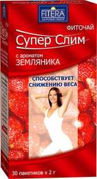 Супер Слим чай 30 пакетиков по 2 г земляника