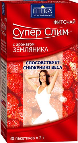 Супер Слим чай 30 пакетиков по 2 г земляника