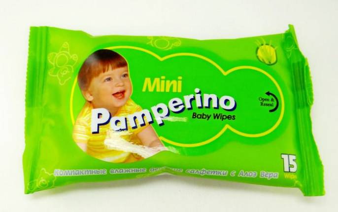 Салфетки влажные pamperino мини детские 15 шт
