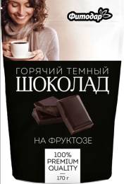 Напиток Горячий шоколад темный Фитодар на фруктозе 170 г