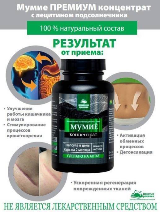 Концентрат Мумие БАД 60 капсул