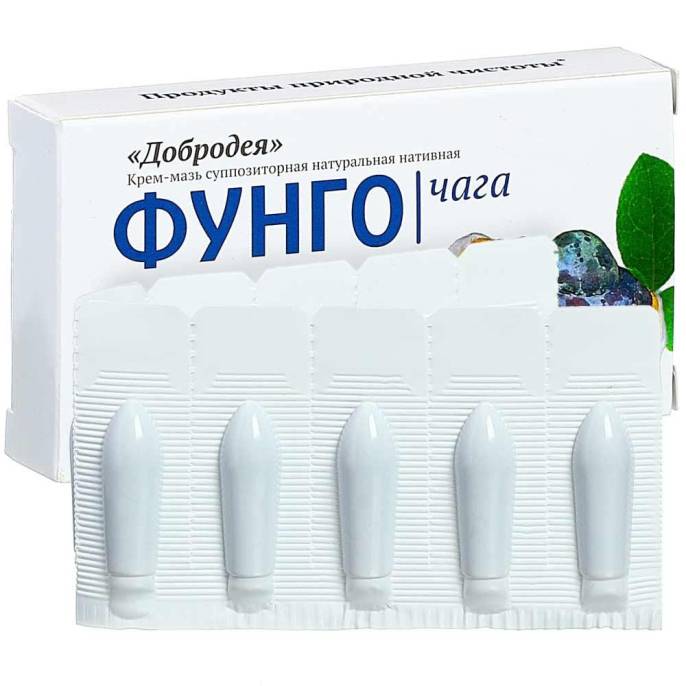 Суппозитории Добродея Фунго Чага, 10 шт.