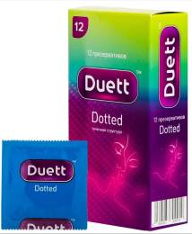 Презервативы DUETT Dotted с точками 12 шт