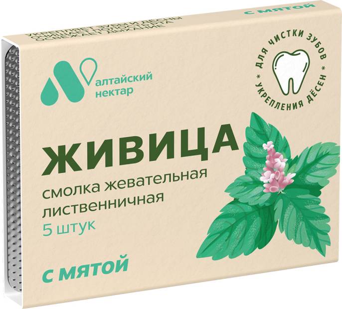Смолка жевательная Живица с мятой 5шт