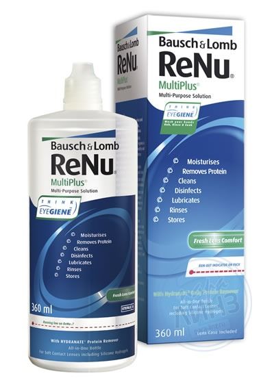 Раствор Renu Multiplus для линз с протеиновой очисткой 360мл