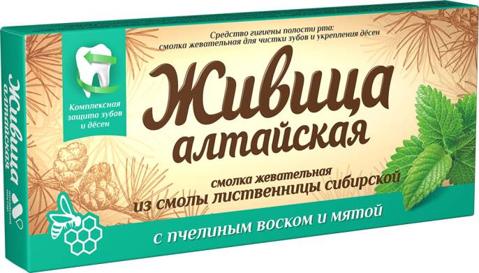 Смолка жевательная с пчелиным воском и мятой 4шт
