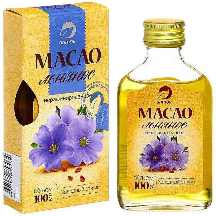 Масло льняное «Алтэя» холодного отжима, 100 мл.