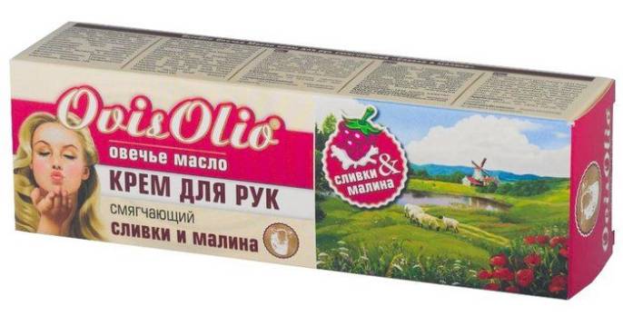 Овечье масло крем для рук смягчающий Сливки и малина 70 г
