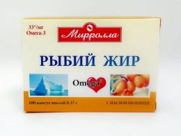 Рыбий жир Мирролла с маслом облепихи