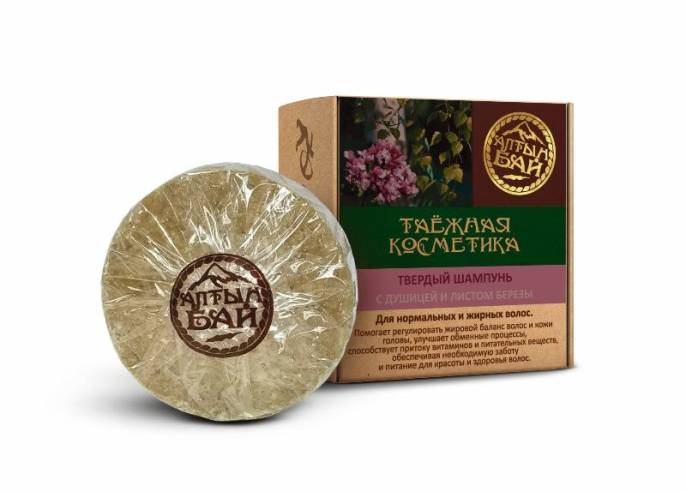 Твердый шампунь с душицей и листом березы 60г