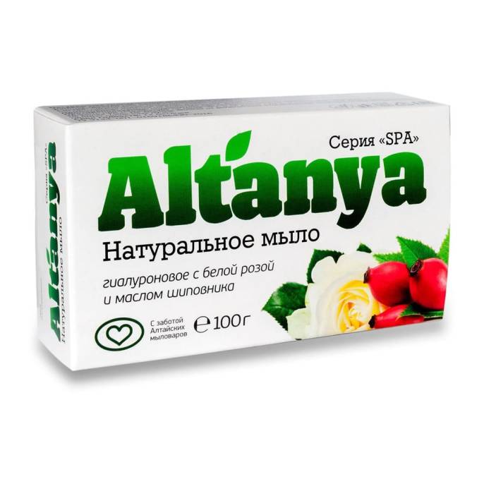 Натуральное мыло гиалуроновое с маслом шиповника, 100 гр.