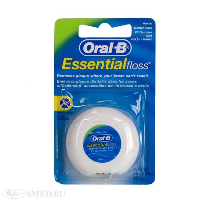 Oral B ОРАЛ БИ Зубная нить Essential floss мятная 50м