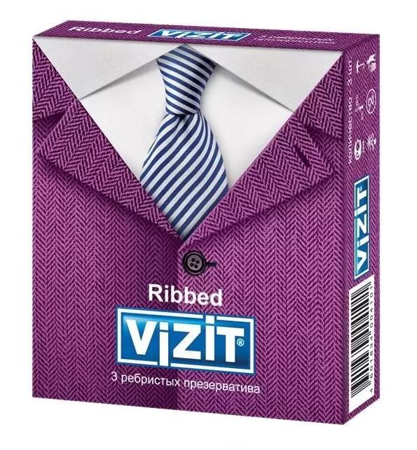 Презервативы VIZIT Ribbed Ребристые 3 шт