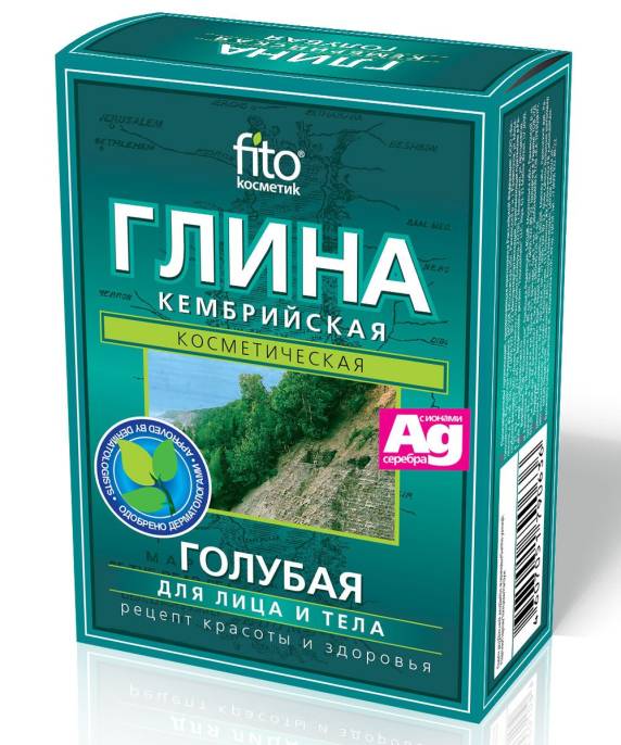 Глина Голубая Кембрийская Фитокосметик для лица и тела 100г