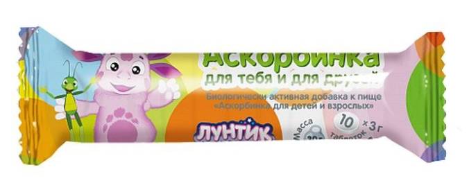 Аскорбинка лунтик 30г 10 шт