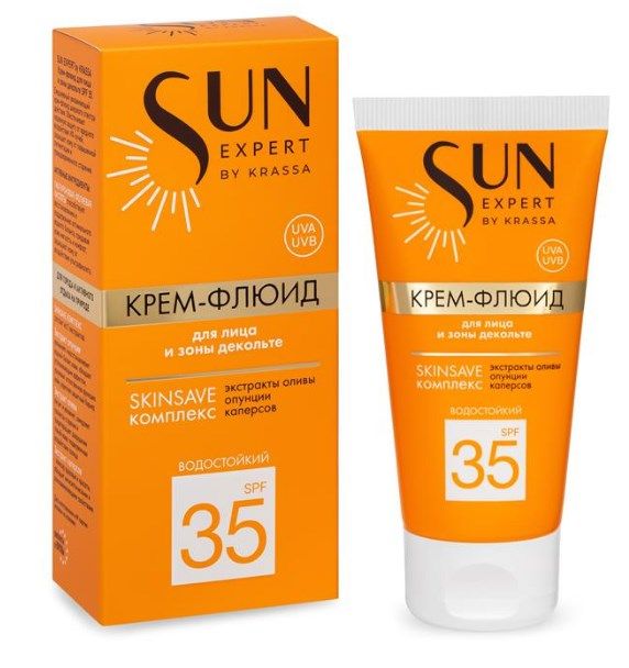 Sun expert крем флюид для лица и зоны декольте spf 35 50мл