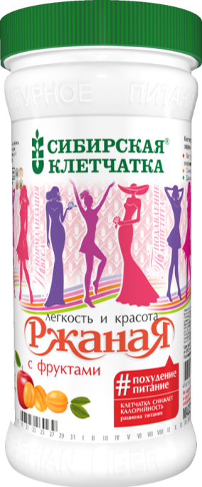 Клетчатка Ржаная Сибирская с фруктами банка 350 г