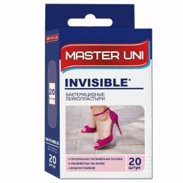 Лейкопластырь бактерицидный MASTER UNI INVISIBLE прозрачная полимерная основа №20