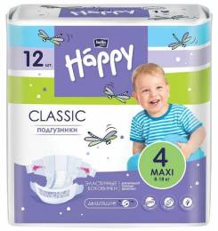 Подгузники Bella Happy Classic Макси от 8 до 18кг 12шт