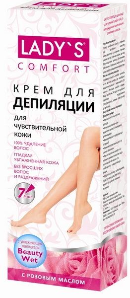 Депилятор Крем для области бикини для чувствительной кожи Розовое масло 100мл