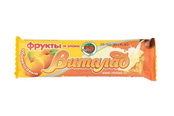 Батончик мюсли Абрикосовый на фруктозе 40г