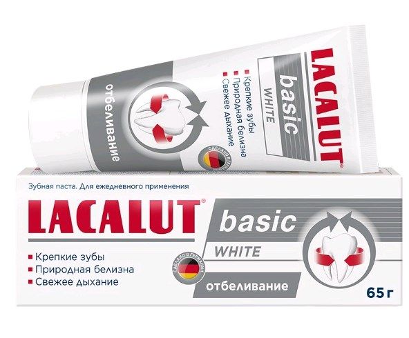 Lacalut Зубная паста Basic White природная белизна 65г