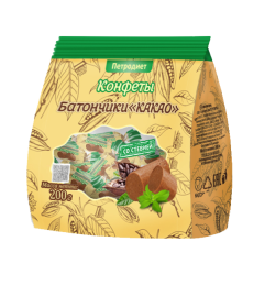 Конфеты неглазирванные батончик на фруктозе со стевией какао 200г