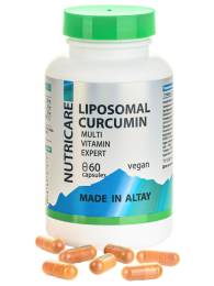 Липосомал Куркумин Мультивитамин эксперт 12 витаминов веган Nutricare Liposomal 60 капсул