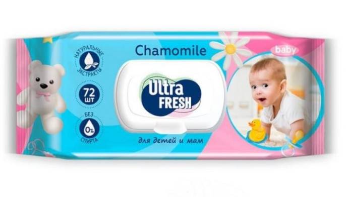 Салфетки влажные Ultra Fresh Baby для детей и мам 72шт