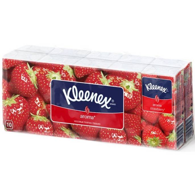 Платочки носовые Kleenex клубника 10шт