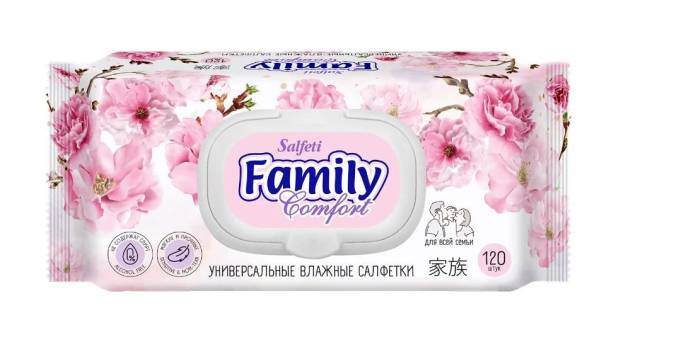 Салфетки влажные Family Comfort универсальные 120шт