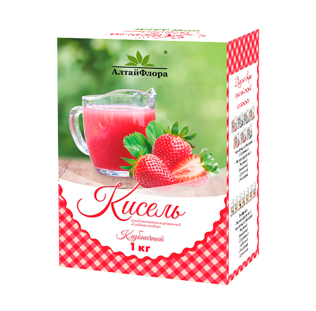 Кисель Сладкая ягодка Клубничный коробка 1кг