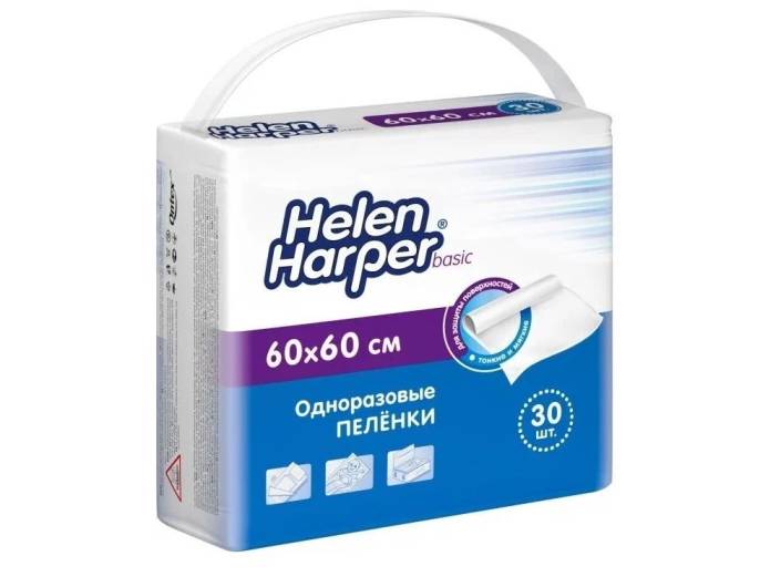 Пеленки впитывающие детские Helen Harper Хелен Харпер 60 на 60 30шт