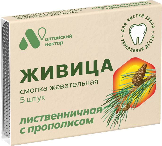 Смолка жевательная Живица с прополисом 5шт